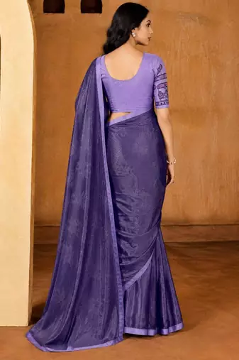 lavender color smart solid designer fancy ethnic partywear saree