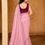 pink color smart solid designer fancy ethnic partywear saree