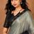 black and grey color smart solid designer fancy ethnic partywear saree