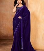 purple color smart solid designer fancy ethnic partywear saree
