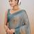 Blue color kanjivaram silk blend saree for fancy sophisticated saree