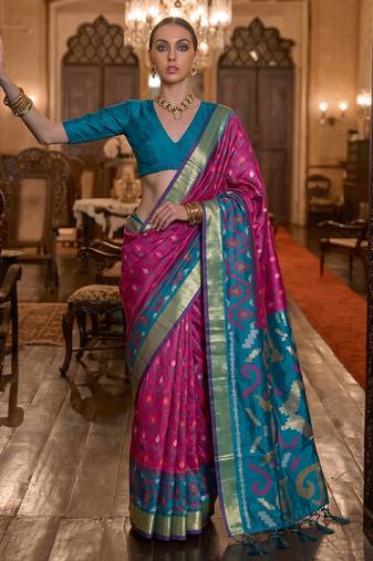 pink color smart soft silk blend designer ethnic partywear saree