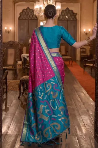 pink color smart soft silk blend designer ethnic partywear saree