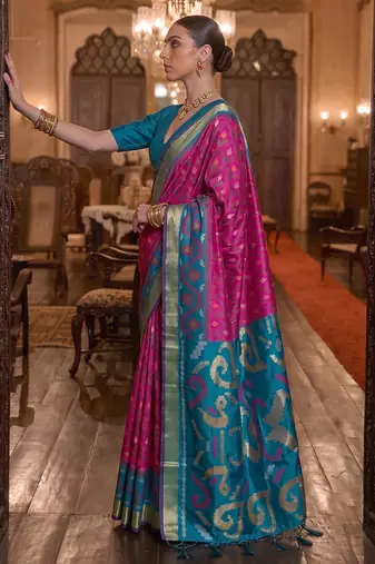pink color smart soft silk blend designer ethnic partywear saree