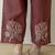 Brown cambric cotton embroidery work co-ord set kurta and straight pant for women