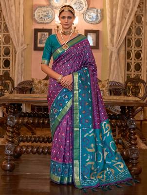 purple color smart soft silk blend designer ethnic partywear saree 1