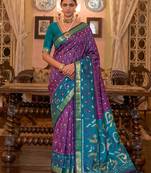 purple color smart soft silk blend designer ethnic partywear saree
