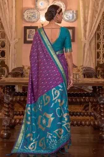purple color smart soft silk blend designer ethnic partywear saree