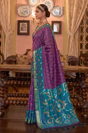 purple color smart soft silk blend designer ethnic partywear saree