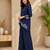 Navyblue denim embroidery work shirt wide leg pants co-ord set casual two piece