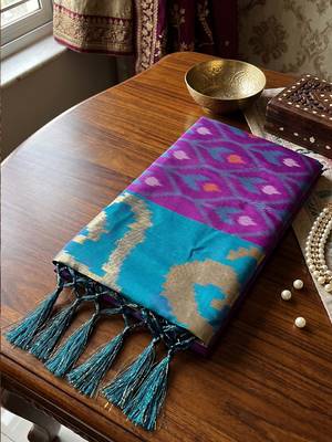 purple color smart soft silk blend designer ethnic partywear saree 4