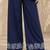 Navyblue denim embroidery work shirt wide leg pants co-ord set casual two piece