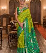 olive color smart soft silk blend designer ethnic partywear saree