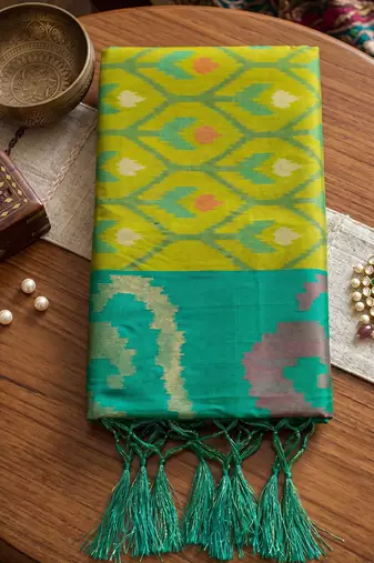 olive color smart soft silk blend designer ethnic partywear saree