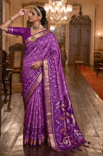lavender color smart soft silk blend designer ethnic partywear saree