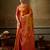 orange color beautiful woven designer partywear saree