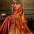 orange color beautiful woven designer partywear saree