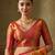 orange color beautiful woven designer partywear saree