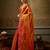 orange color beautiful woven designer partywear saree