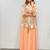 peach color embroidery and sequnce work georgette salwar suit