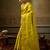 lemon color beautiful woven designer partywear saree