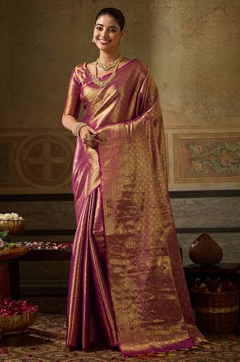 wine color beautiful woven designer partywear saree