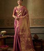 wine color beautiful woven designer partywear saree