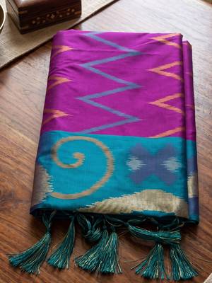 purple color soft silk blend smart designer sophisticated rich looks saree 4