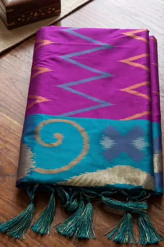 purple color soft silk blend smart designer sophisticated rich looks saree