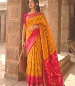 mustard color soft silk blend smart designer sophisticated rich looks saree