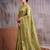Green color smart  cotton blend fancy woven designer saree