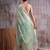 Sea green color smart  cotton blend fancy woven designer saree