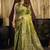 green color smart silk blend woven designer sophisticated ceremonial saree