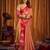 orange color smart and ethnic soft tissue woven designer saree