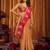 brown color smart and ethnic soft tissue woven designer saree