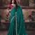 teal color heavy work rich wedding reception bemberg fabric saree