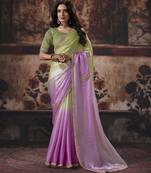 pista color heavy work rich wedding reception fendy satin fabric saree