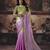 pista color heavy work rich wedding reception fendy satin fabric saree