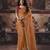 orange color heavy work rich wedding reception organza fabric saree