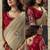 beige color heavy work rich wedding reception organza fabric saree