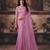pink color heavy work rich wedding reception organza fabric saree