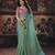 sea green color heavy work rich wedding reception organza fabric saree