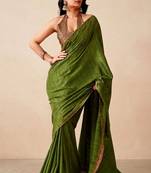 green color beautiful woven designer tissue fabric saree