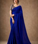 blue color beautiful woven designer tissue fabric saree