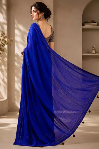 blue color beautiful woven designer tissue fabric saree