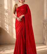 red color beautiful woven designer tissue fabric saree