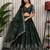 Dark Green Sequins and Thread Embroidery Work Silk Blend Lahenga Choli Set