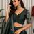 Dark Green Sequins and Thread Embroidery Work Silk Blend Lahenga Choli Set