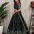 Dark Green Sequins and Thread Embroidery Work Silk Blend Lahenga Choli Set