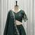 Dark Green Sequins and Thread Embroidery Work Silk Blend Lahenga Choli Set